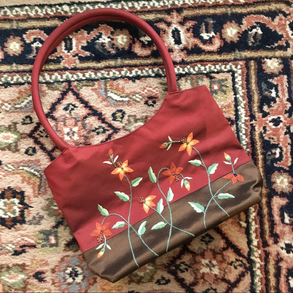 ❤️Handmade Embroidered Top Handle Bag